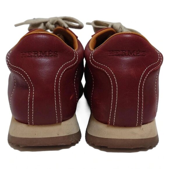 HERMES Quick - Dark Brown Leather Women's Sneakers 159-081625 - Picture 3 of 6